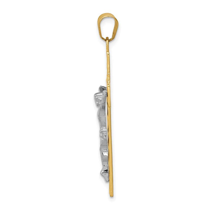 Lovely Rita's Pendants & Charms 10K Two-Tone Gold Polished D.C. Extra Large Latin Crucifix Pendant