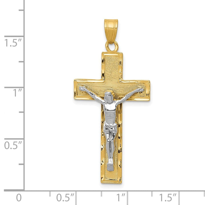Lovely Rita's Pendants & Charms 10K Two-Tone Gold Polished D.C. Extra Large Latin Crucifix Pendant