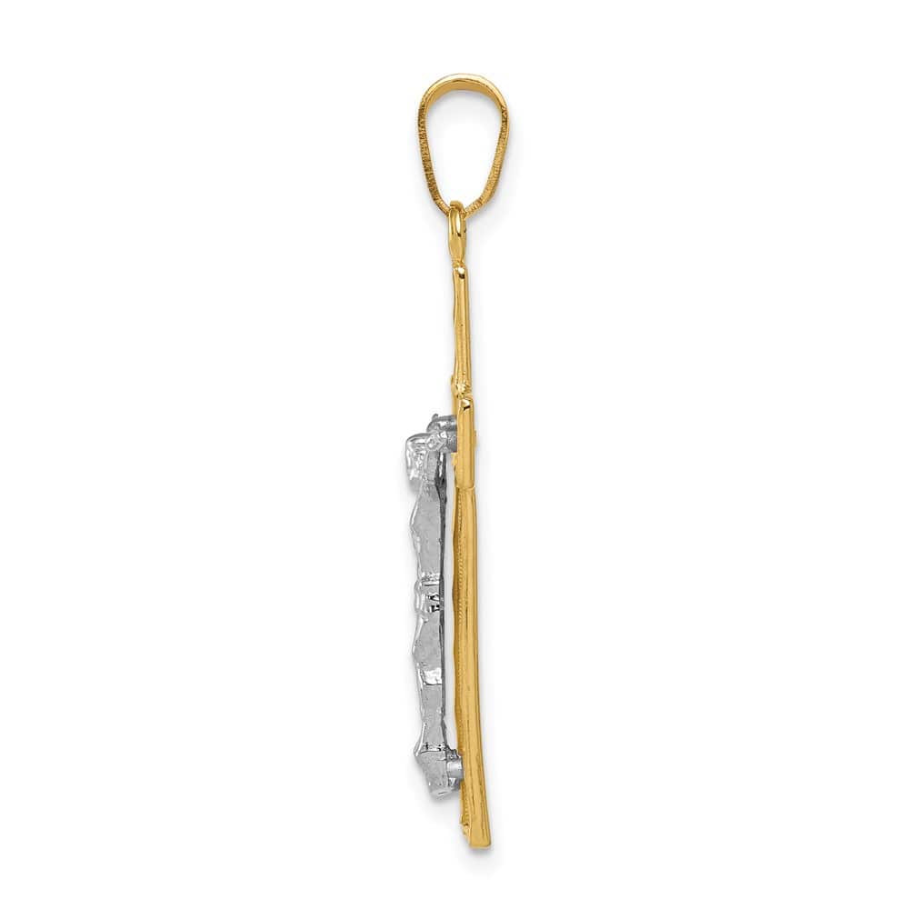 Lovely Rita's Pendants & Charms 10K Two-Tone Gold Solid Polished D.C. Large Latin Crucifix Pendant