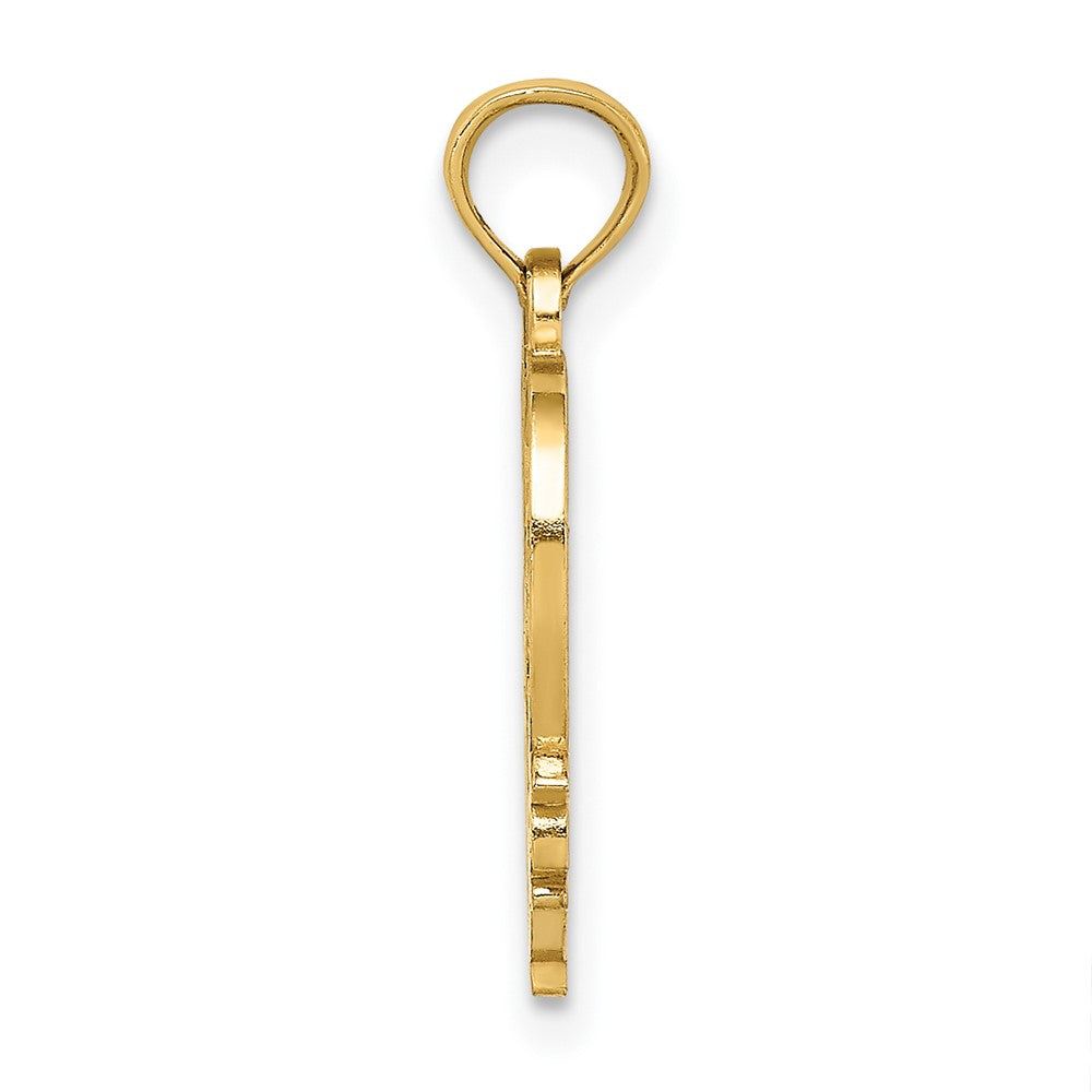 Lovely Rita's Pendants & Charms 10K Yellow Gold Solid Polished Medium #1 Mother in Heart Frame Pendant