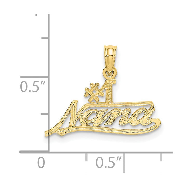 Lovely Rita's Pendants & Charms 10K Yellow Gold Solid Polished Small #1 NANA Script Charm
