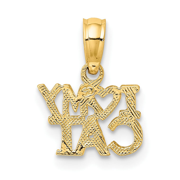Lovely Rita's Pendants & Charms 10K Yellow Gold Solid Polished Small I Heart My Cat Charm