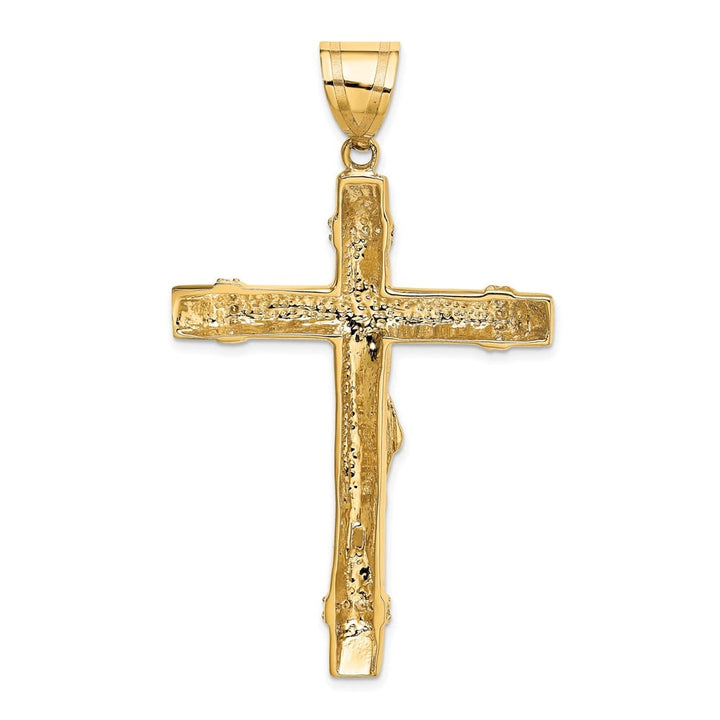 Lovely Rita's Pendants & Charms 10K Two-Tone Gold Solid Polished Extra Large CZ Latin Crucifix Pendant