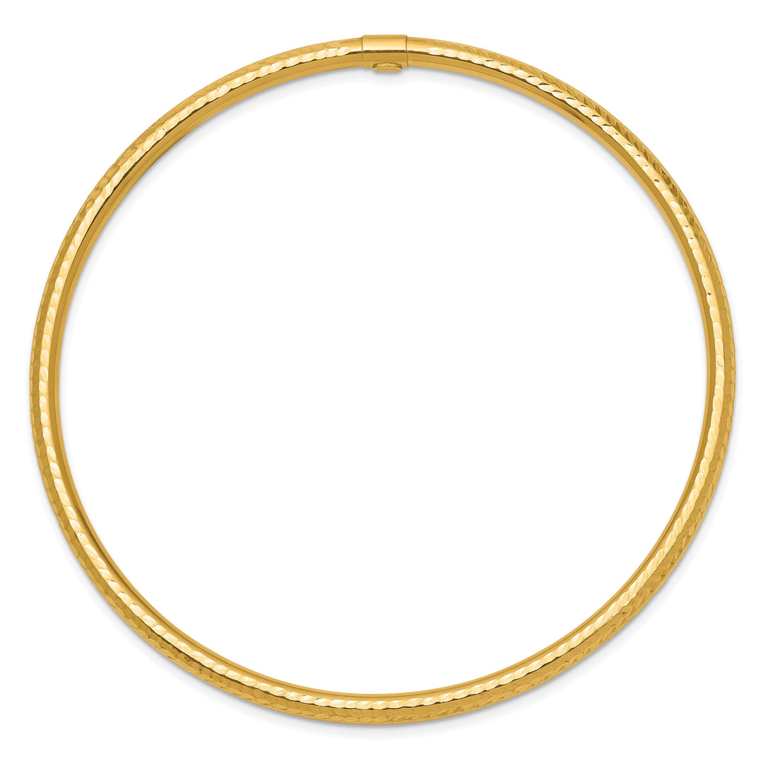 10K Yellow Gold 3mm D.C. Tube Slip-on Bangle