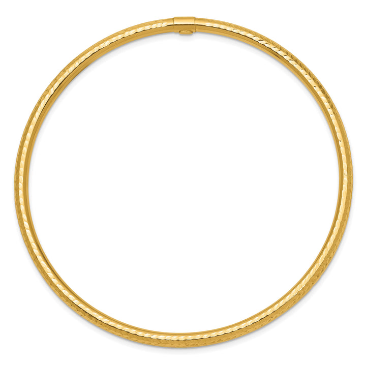 10K Yellow Gold 3mm D.C. Tube Slip-on Bangle