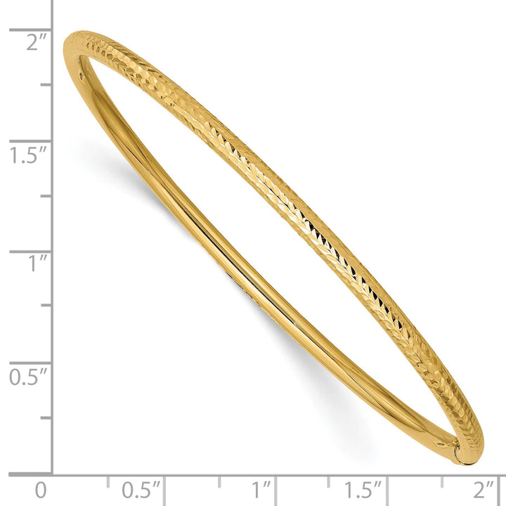 10K Yellow Gold 3mm D.C. Tube Slip-on Bangle