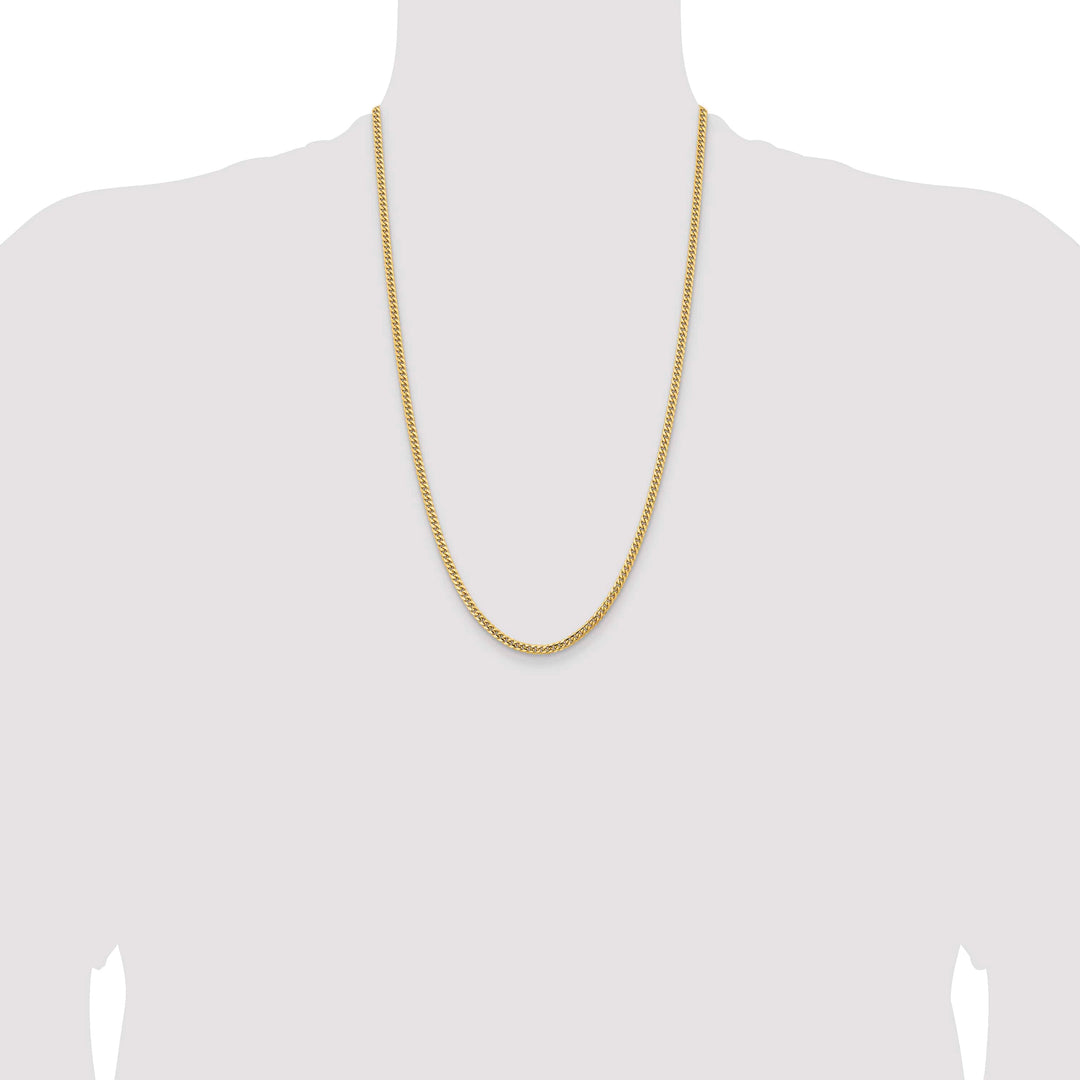 10K Yellow Gold 3.5mm Solid Miami Cuban Chain