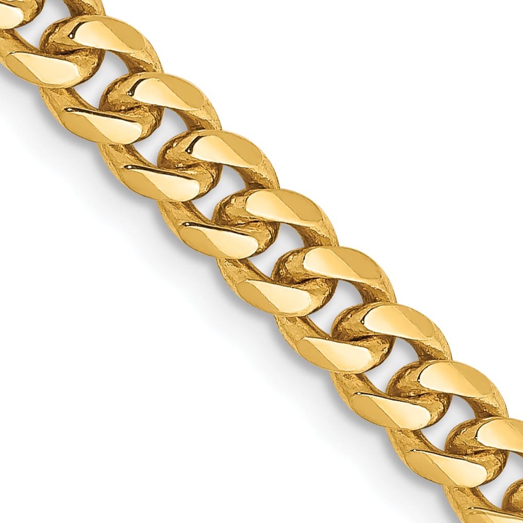 10K Yellow Gold 4.25mm Solid Miami Cuban Chain