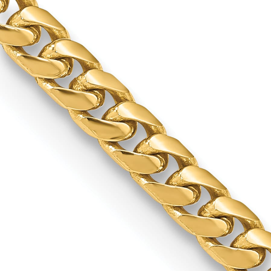 10K Yellow Gold 4.3mm Solid Miami Cuban Chain