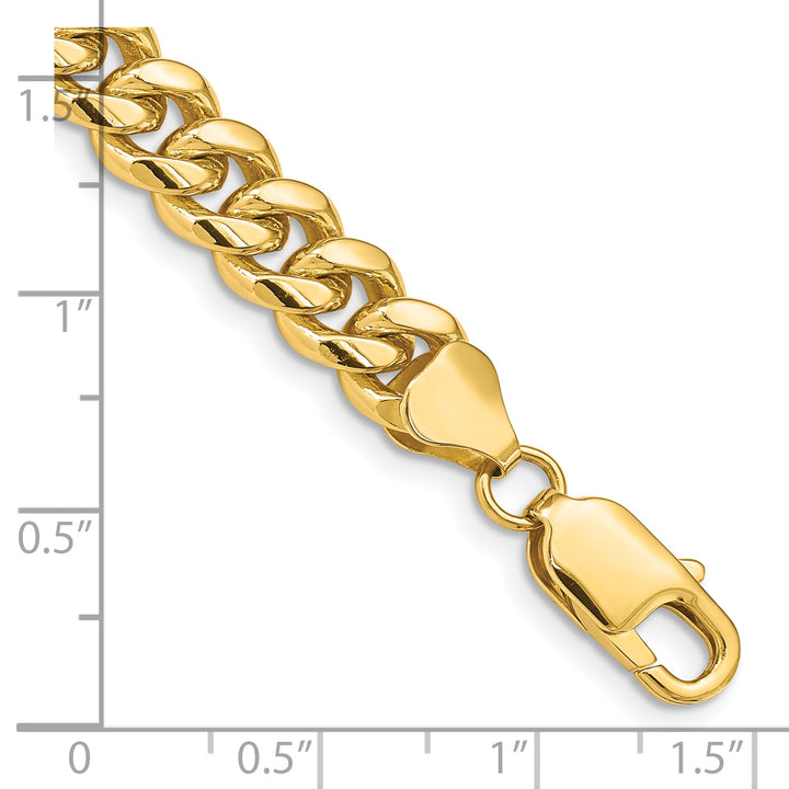 10K Yellow Gold 6.75mm Solid Miami Cuban Chain Bracelet
