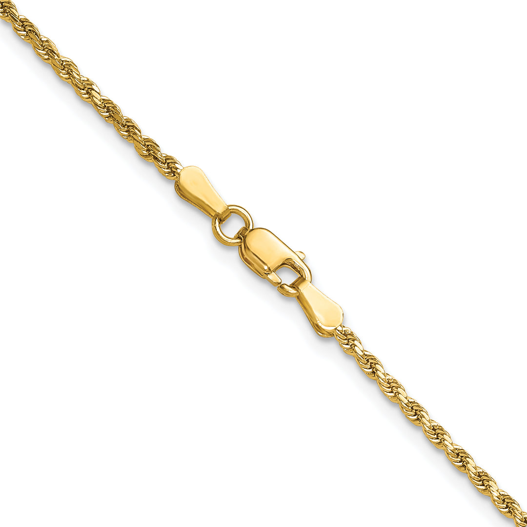 10K Yellow Gold 2mm Semi-Solid D.C. Rope Chain