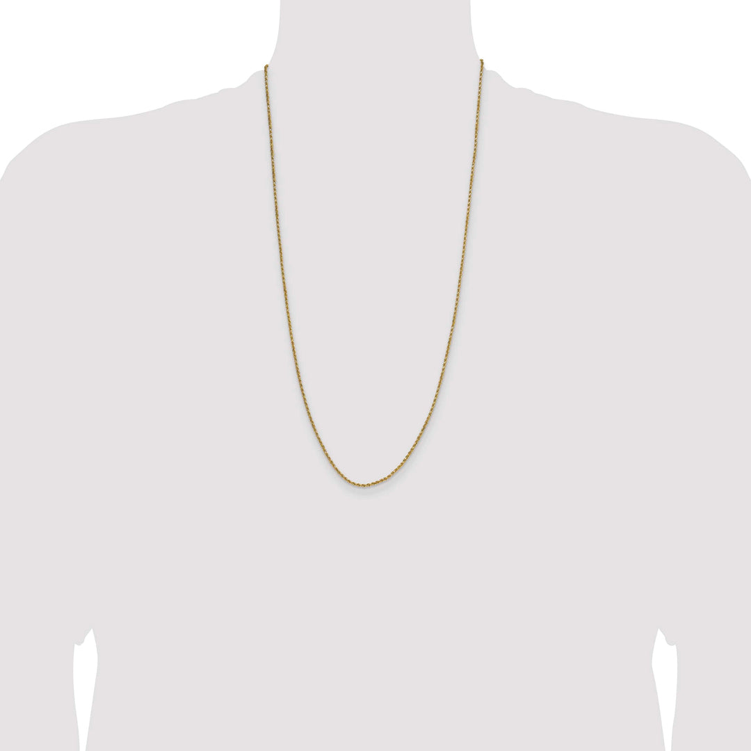 10K Yellow Gold 2mm Semi-Solid D.C. Rope Chain