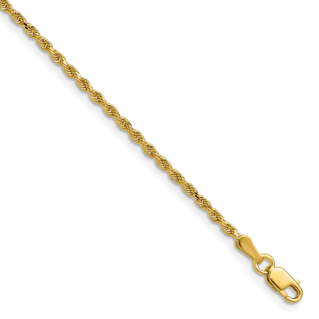 10K Yellow Gold 2mm Semi-Solid D.C. Rope Chain