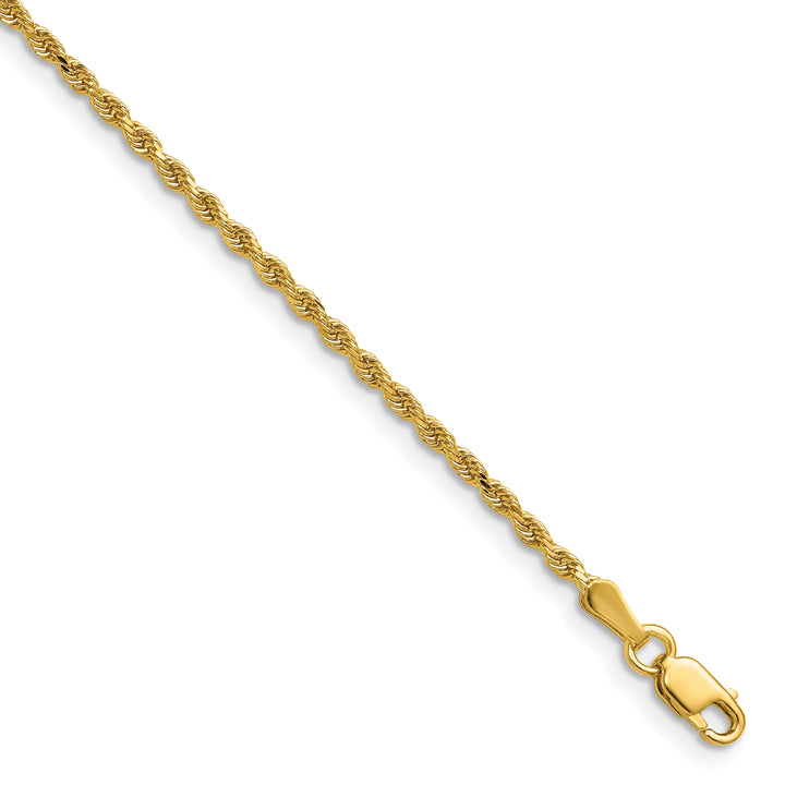 10K Yellow Gold 2mm Semi-Solid D.C. Rope Chain