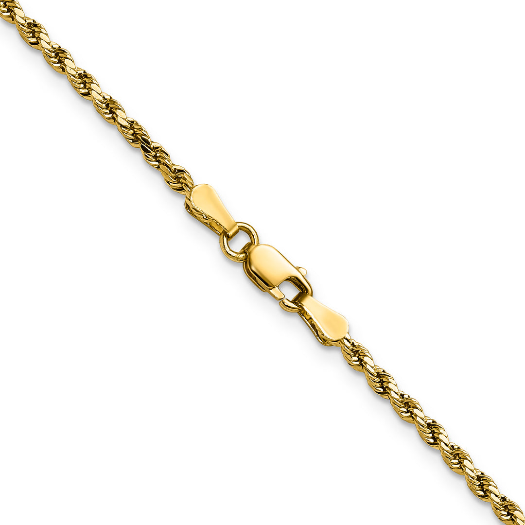 10K Yellow Gold 2.25mm Semi-Solid D.C. Rope Chain