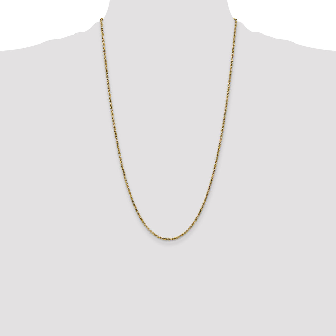 10K Yellow Gold 2.25mm Semi-Solid D.C. Rope Chain