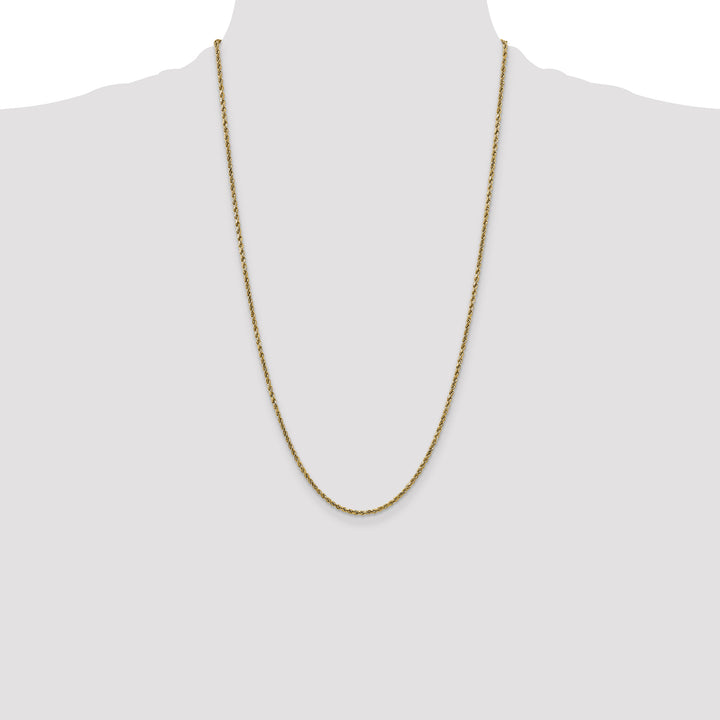 10K Yellow Gold 2.25mm Semi-Solid D.C. Rope Chain