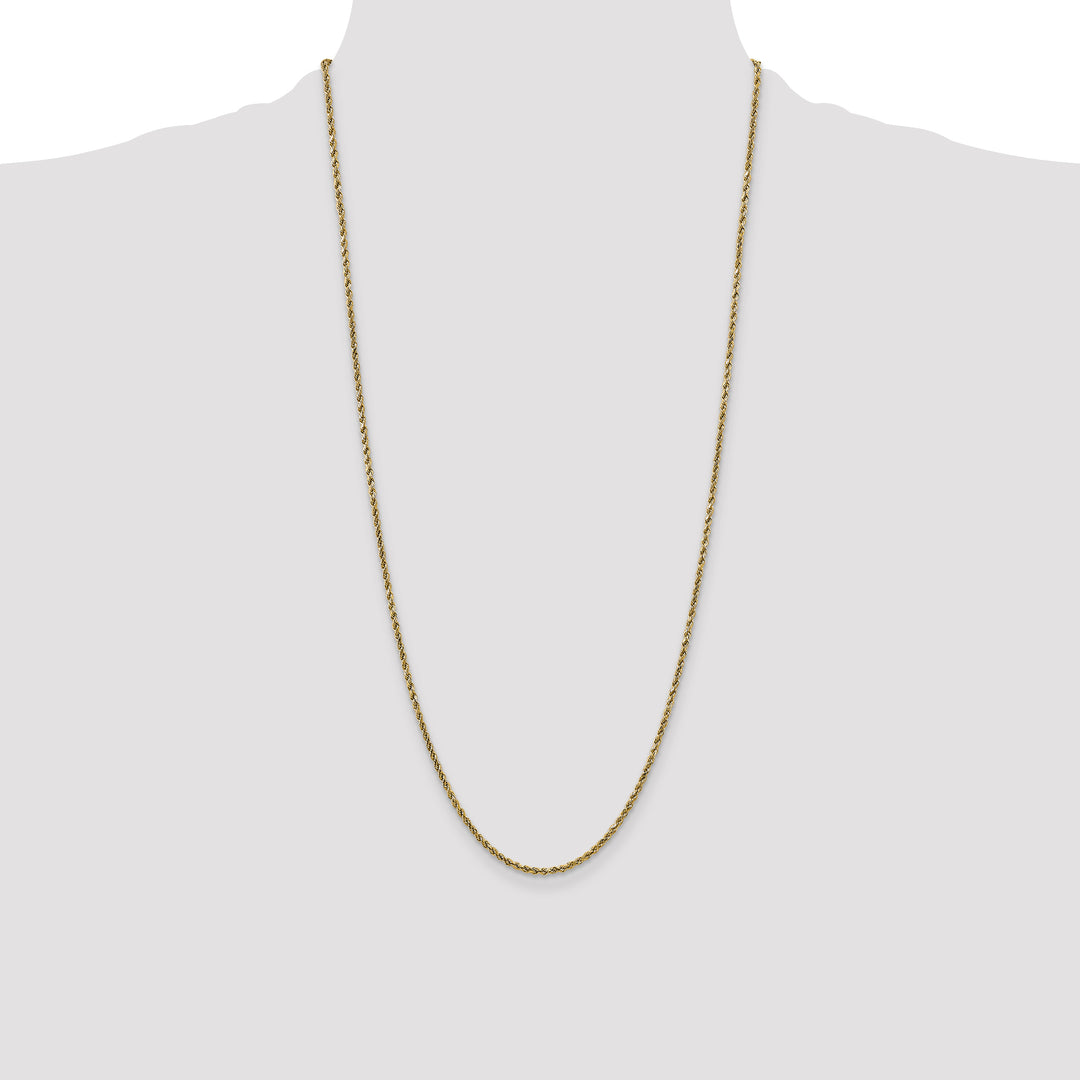 10K Yellow Gold 2.25mm Semi-Solid D.C. Rope Chain