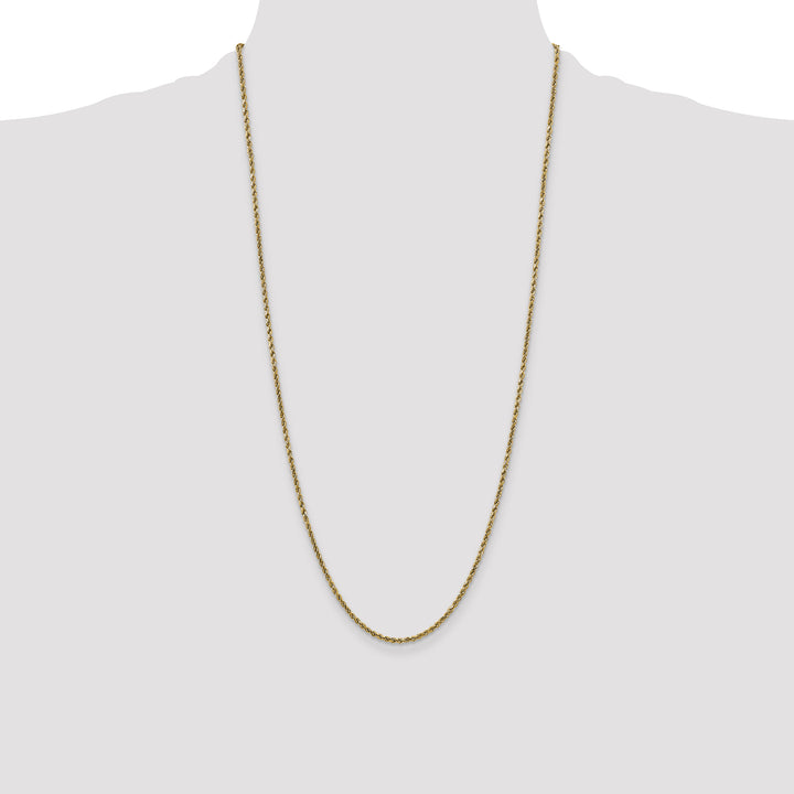 10K Yellow Gold 2.25mm Semi-Solid D.C. Rope Chain