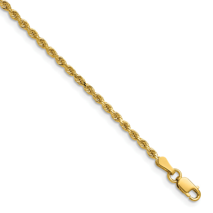 10K Yellow Gold 2.25mm Semi-Solid D.C. Rope Chain