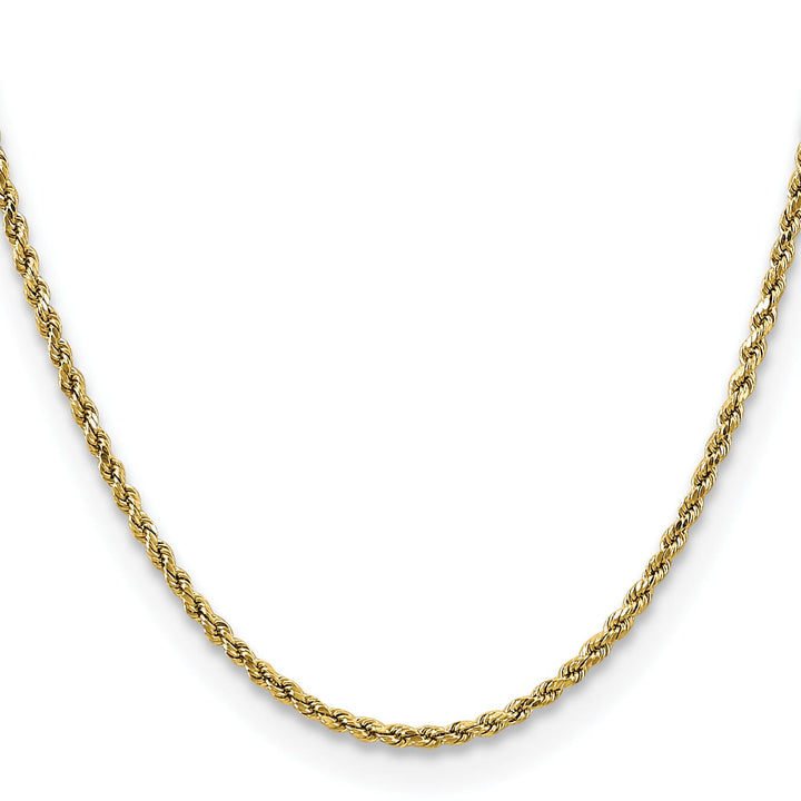 10K Yellow Gold 2.5mm Semi-Solid D.C. Rope Chain
