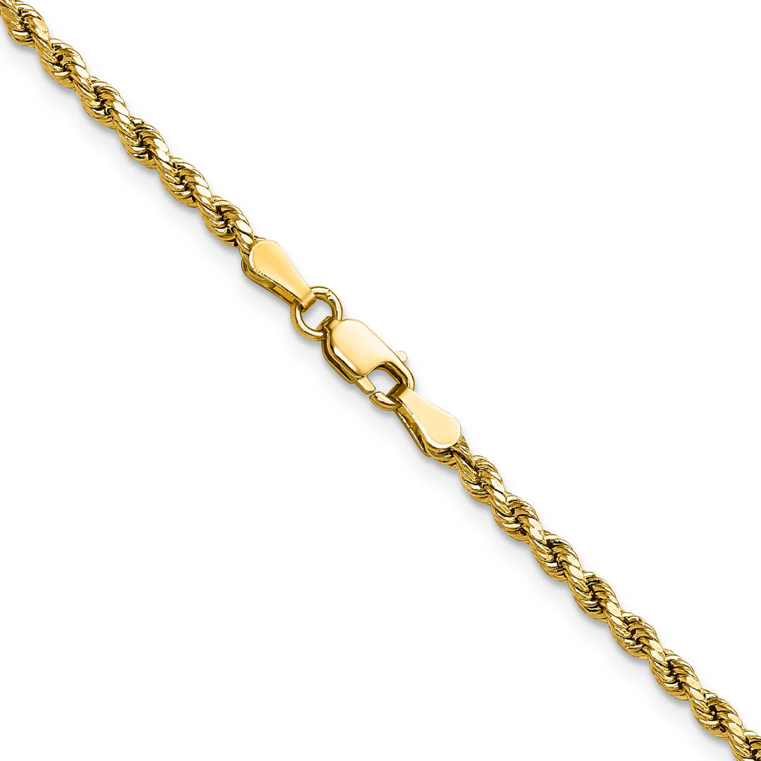 10K Yellow Gold 2.5mm Semi-Solid D.C. Rope Chain