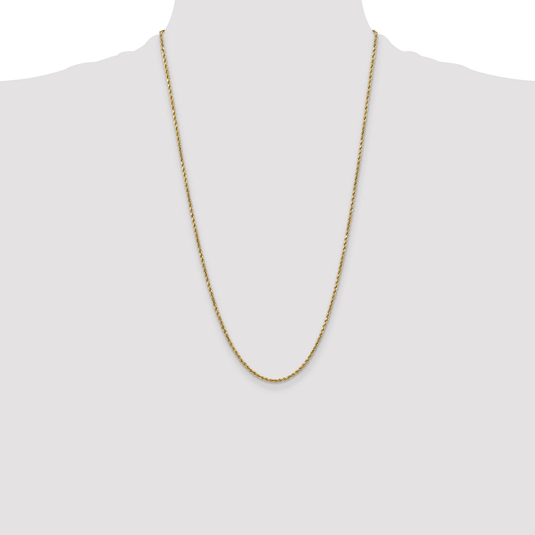 10K Yellow Gold 2.5mm Semi-Solid D.C. Rope Chain