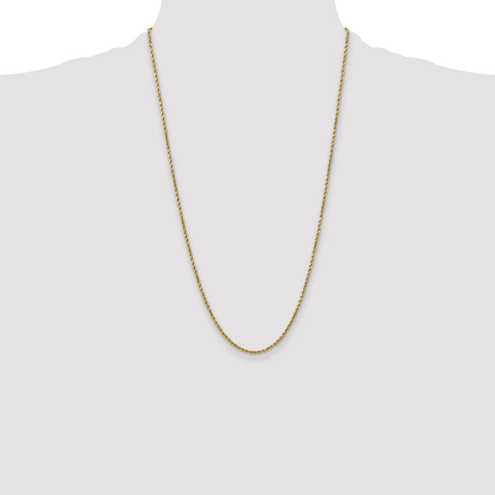 10K Yellow Gold 2.5mm Semi-Solid D.C. Rope Chain