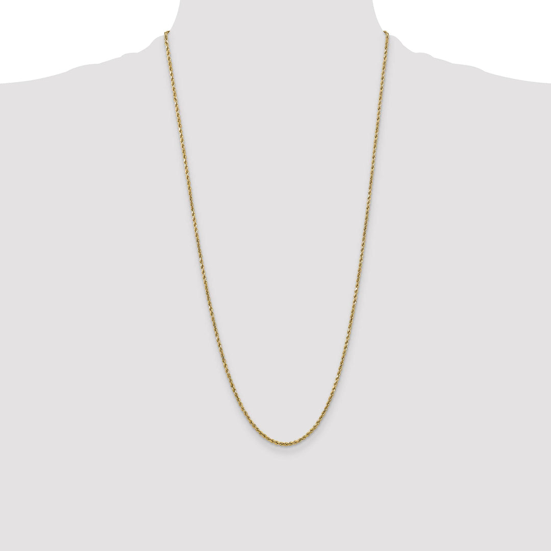 10K Yellow Gold 2.5mm Semi-Solid D.C. Rope Chain