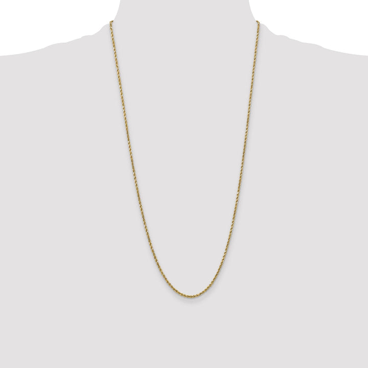 10K Yellow Gold 2.5mm Semi-Solid D.C. Rope Chain