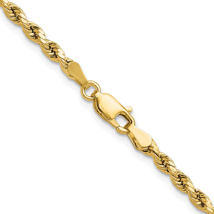 10K Yellow Gold 3mm Semi-Solid D.C. Rope Chain