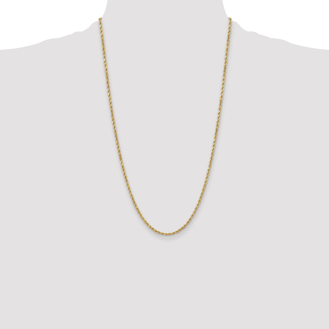 10K Yellow Gold 3mm Semi-Solid D.C. Rope Chain