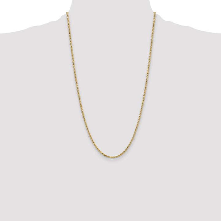 10K Yellow Gold 3mm Semi-Solid D.C. Rope Chain