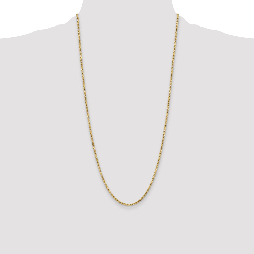 10K Yellow Gold 3mm Semi-Solid D.C. Rope Chain