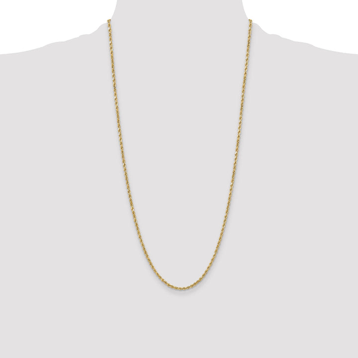 10K Yellow Gold 3mm Semi-Solid D.C. Rope Chain
