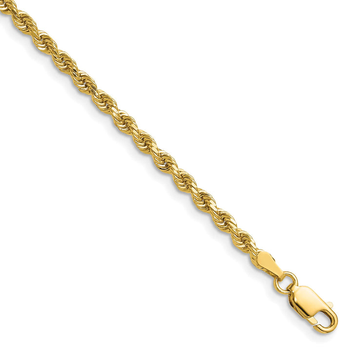 10K Yellow Gold 3mm Semi-Solid D.C. Rope Chain