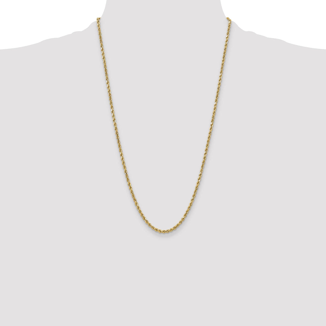 10K Yellow Gold 3.5mm Semi-Solid D.C. Rope Chain