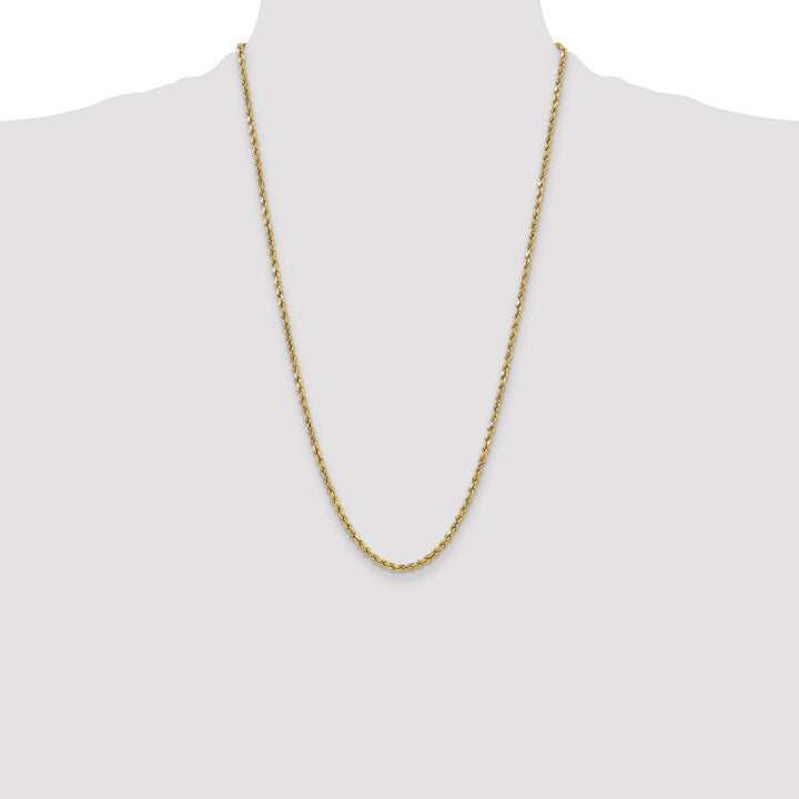 10K Yellow Gold 3.5mm Semi-Solid D.C. Rope Chain