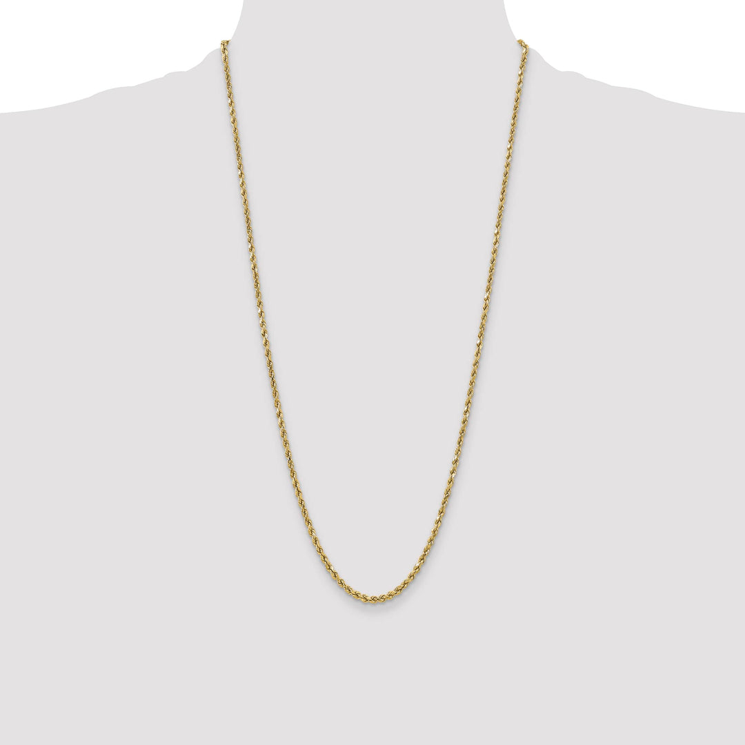 10K Yellow Gold 3.5mm Semi-Solid D.C. Rope Chain