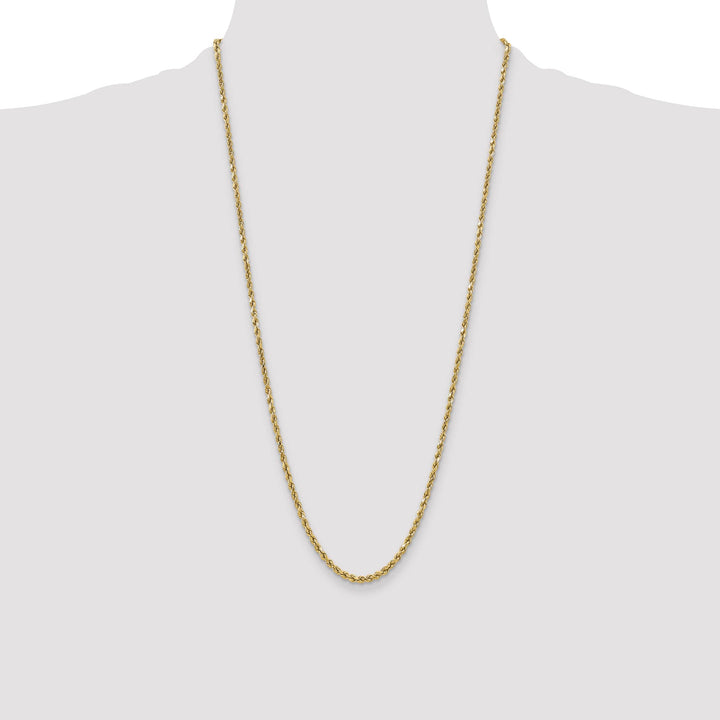 10K Yellow Gold 3.5mm Semi-Solid D.C. Rope Chain