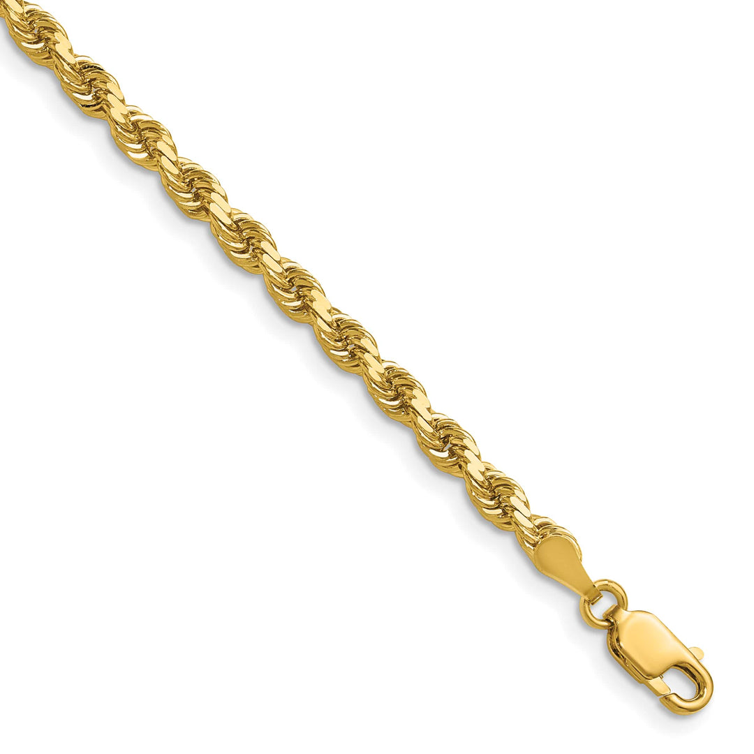 10K Yellow Gold 3.5mm Semi-Solid D.C. Rope Chain