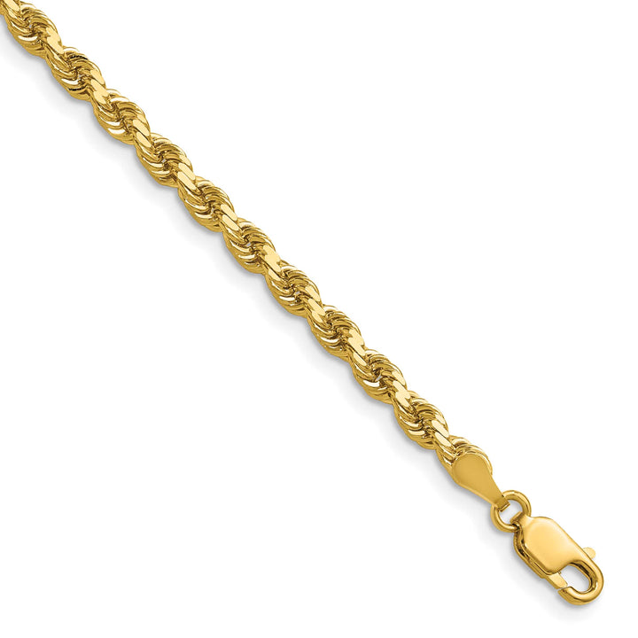 10K Yellow Gold 3.5mm Semi-Solid D.C. Rope Chain