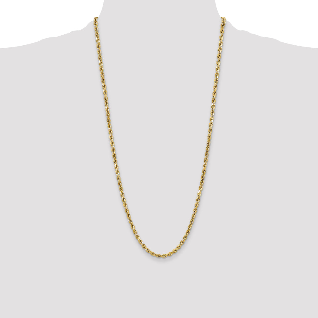10K Yellow Gold 4.9mm Semi-Solid D.C. Rope Chain
