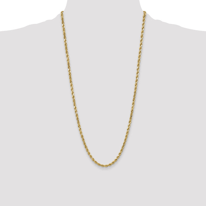 10K Yellow Gold 4.9mm Semi-Solid D.C. Rope Chain