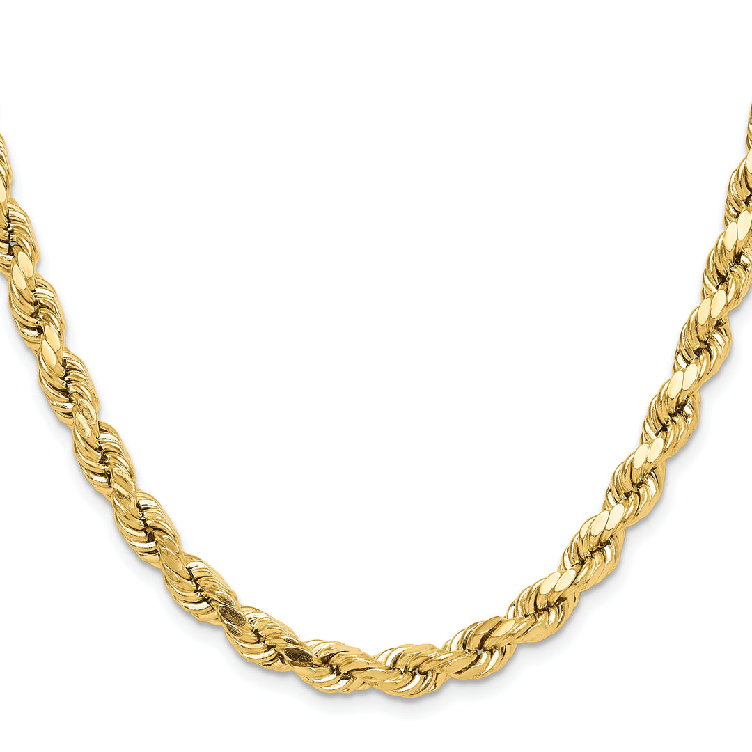 10K Yellow Gold 6.5mm Semi-Solid D.C. Rope Chain