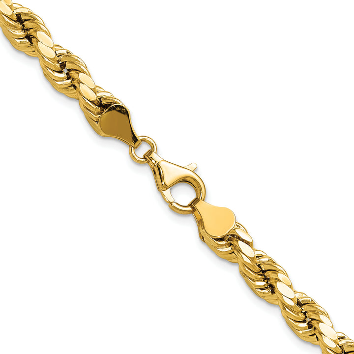 10K Yellow Gold 6.5mm Semi-Solid D.C. Rope Chain