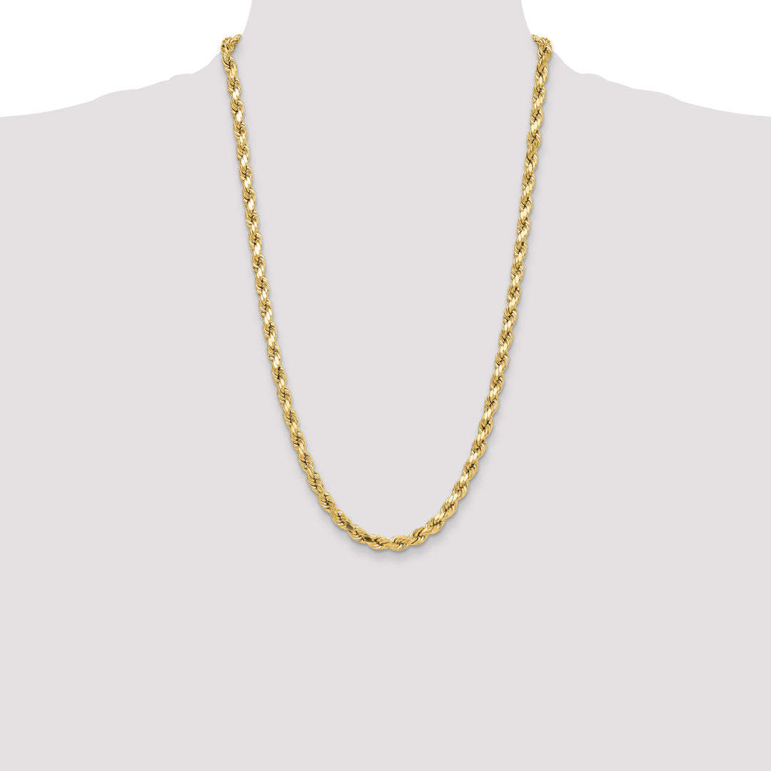 10K Yellow Gold 6.5mm Semi-Solid D.C. Rope Chain