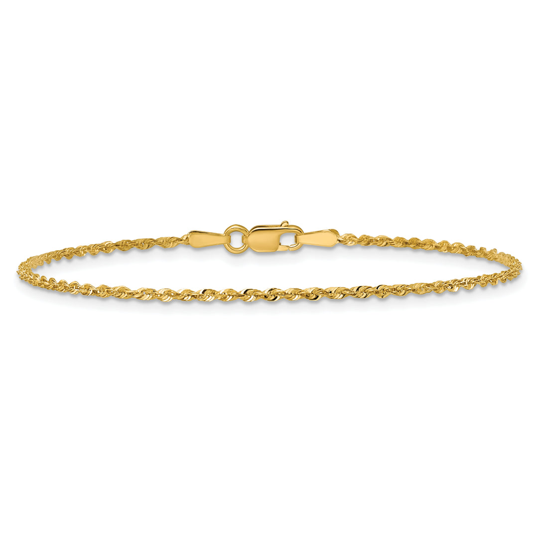 10K Yellow Gold 1.5mm Extra-Light D.C. Rope Chain Bracelet