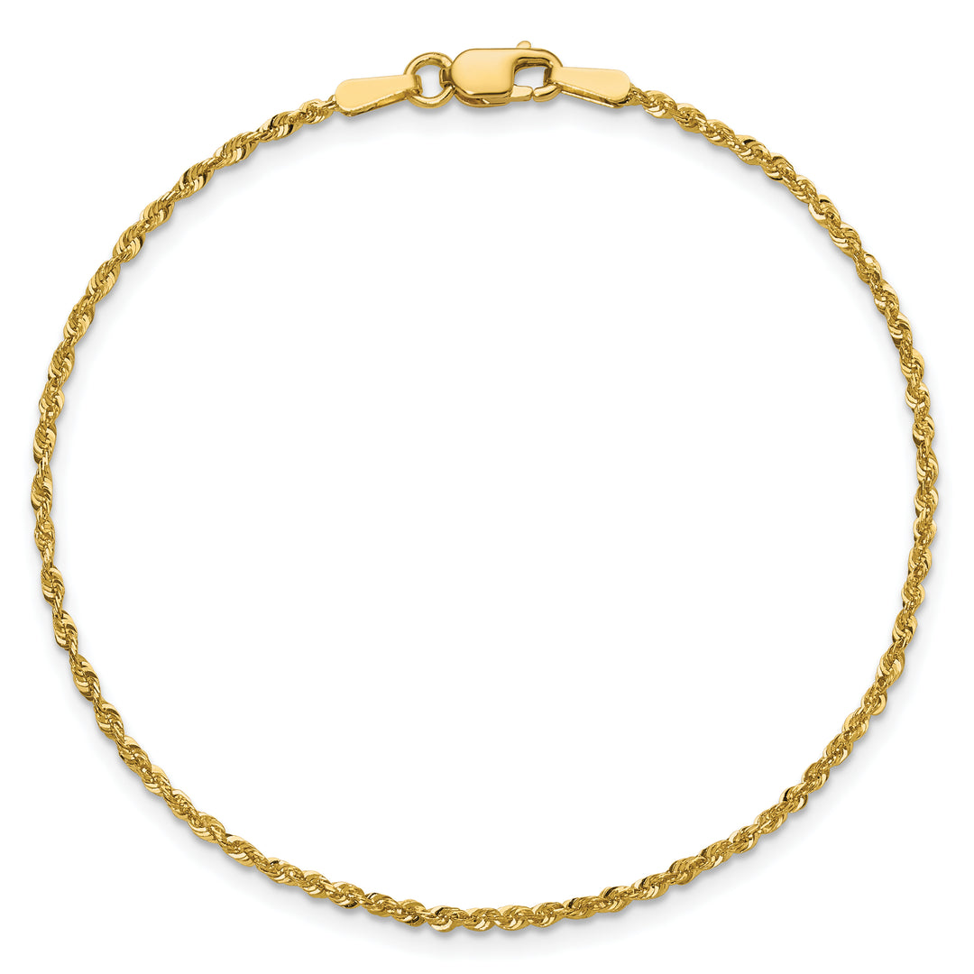 10K Yellow Gold 1.5mm Extra-Light D.C. Rope Chain Anklet