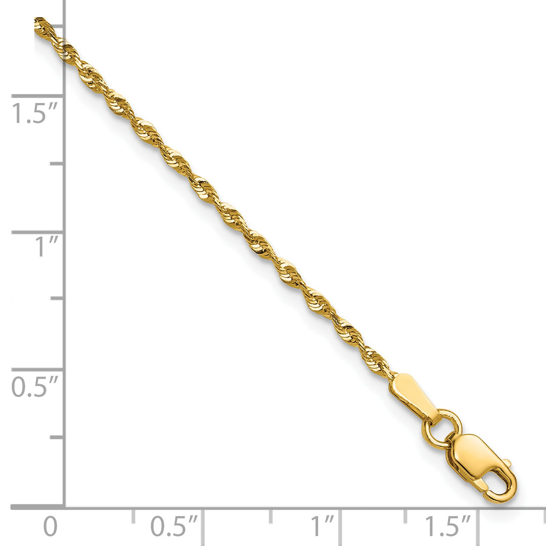 10K Yellow Gold 1.5mm Extra-Light D.C. Rope Chain Anklet
